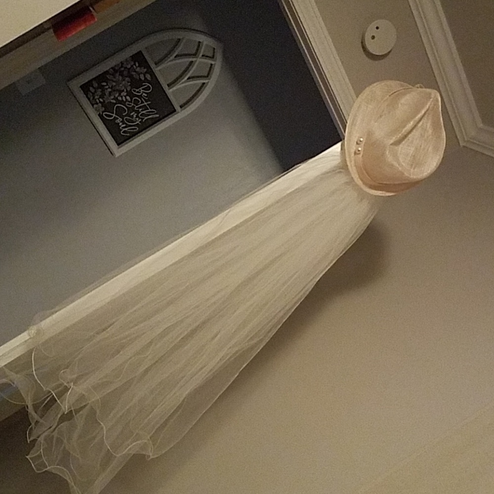 Fedora with veil attached (wedding)